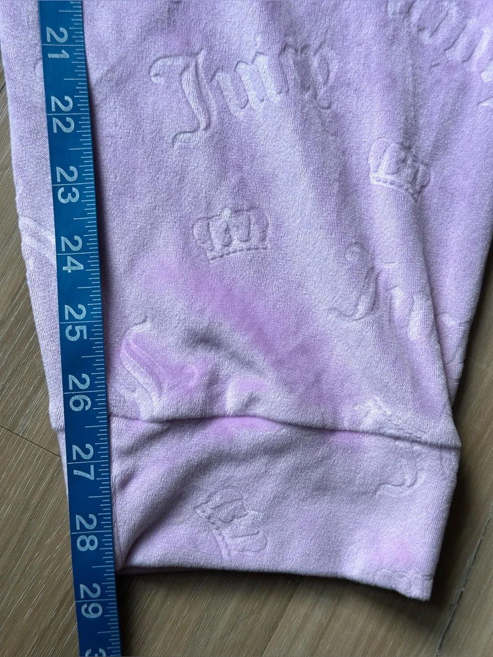 Juicy Couture Velour Tracksuit Set Lilac Pink Embossed Logo Crop Hoodie Pants M